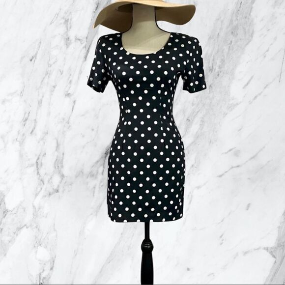 ⭐️ VINTAGE 90s Polka Dot Mini Dress 90210 😍 - Picture 1 of 13
